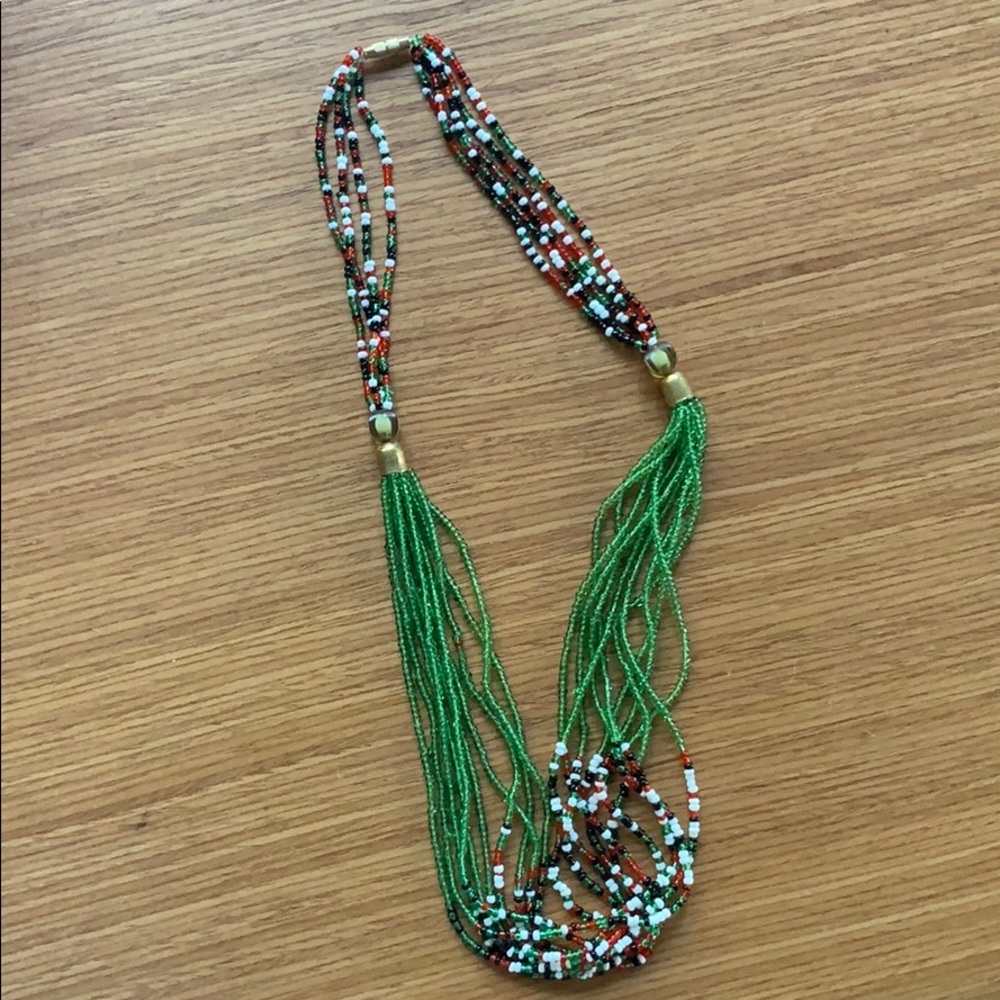 Kenya Masai Glass Beaded neck lace 23”